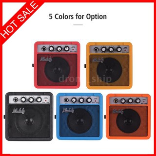 D&S ❤♪♪Muslady 5W Mini Guitar Amplifier Amp Speaker with 3.5mm & 6.35mm Inputs 1/4 Inch Output Supports Volume Tone Adjustment Overdrive
