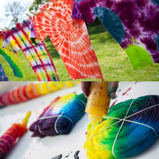 12pcs Non Toxic Clothing Graffiti Textile Paints DIY Spiral Colorful One Step Permanent Tie Dye Kit