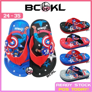 【 BCKL 】Kid's Cartoon Slippers | Lightweight Captain Boy Cute Shoes Sandals Twins | Selipar Kasut Budak Ringan 24-35