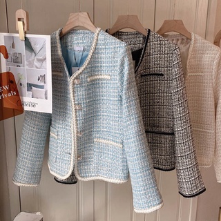 Undefeated Style Ღhigh-Quality Ladies All-Match Small Fragrance Coat 2021 Early Autumn New Tweed Women ins Large Size Famous Warm Temperament Car