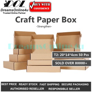 [Shop Malaysia] 50 Pcs T2 3A (T2E) Craft Paper Box Packing Box Carton