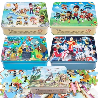 ⊙✾educational toys babytoys iron box 60/100/200 pieces of puzzle children s building wooden toys Snow White Boys and Gir