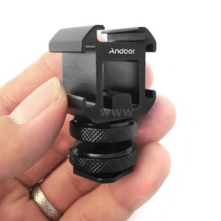Andoer 3 Cold Shoe Mount Adapter On-Camera Mount Adapter for Canon Nikon Sony DSLR Camera for LED Video Light Microphone Monitor