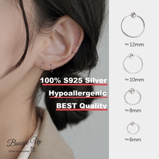 1 Pair S925 Silver Earrings Small Hoop Helix Piercing Hypoallergenic No Backing Huggies Earring
