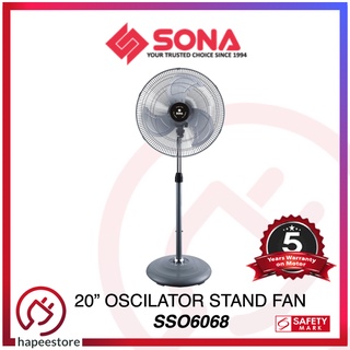 Sona 20 Inch Oscillator Stand Fan - SSO6068 (1 Year Warranty)