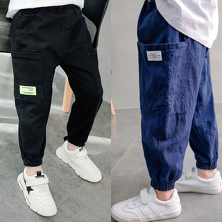 【Boys Trousers】Boy Anti-mosquito Pant Kids Summer Nine-point Pants