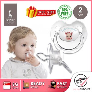 【2 Pcs】Baby Pacifiers Sophie La Girafe (0 - 6 months) set/ (6 - 18 months) set | BPA Free | | MumChecked