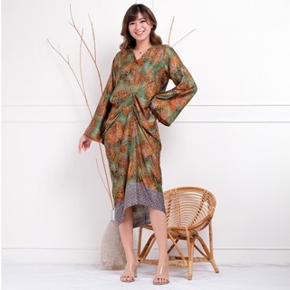 923 LVN satin batik dress / / clothtowear