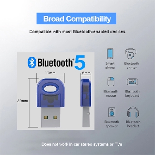 Bluetooth Adapter 5.0 USB - Desktop Computer Free Drive Bluetooth Audio Receiver - Dongle Music Audio Receiver Transmitt