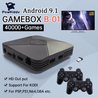 POWKIDDY Family TV Game Box 4K HD Video Game Console For PS1 With Double 2.4G Wireless Controller