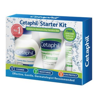 CETAPHIL Starter Kit (Gentle Skin Cleanser 29ml + Moisturising Cream 15gm + UVA/UVB Defense 5ml)