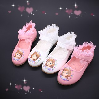 Disney Frozen White Casual Shoes Girls Springtime Princess Soft Cartoon Shoes