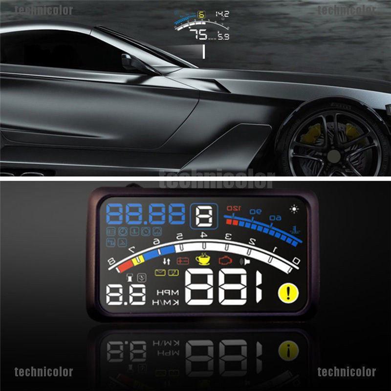 ❤❤ Universal F4 Head Up Display HUD ODB2 Auto Car Speedometer Warning System