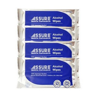 50-100pcs Zappy/ ASSURE ALCOHOL Wipes in Individual Sachet Packaging