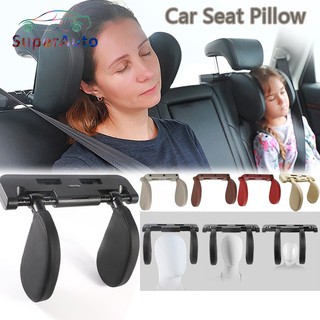SuperAuto Retractable Car Seat Headrest Pillow Left Right Up Down 360°Rotation Adjustable Head Neck Support Travel Sleeping Cushion for Kids Adults