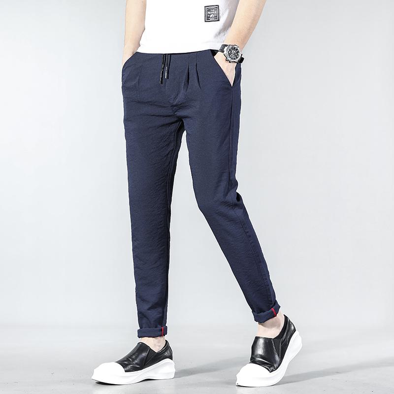 🔥Ready Stock🔥3-Colors Men's Summer Cool Thin linen And Ice Silk Casual Pants (1)