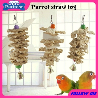 Pet Straw Nibble Toy Parrot Supplies Bird Toy Log Cuttlefish Bone Calcium Supplement String