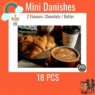 Mini Danishes (18 pieces) - Butter Croissant or Chocolate (Halal)