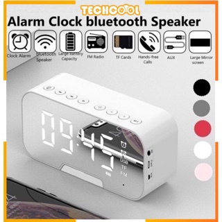 2020 NEW Wireless Bluetooth 5.0 Speakers with Phone Holder Function Mirror LED Alarm Clock Wireless Bluetooth Speaker