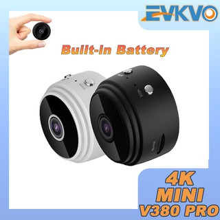 EVKVO - Built-In Battery - V380 PRO APP 4K / 8MP WiFi Mini SPY Hidden Camera Wireless IP CCTV Camera Home Security Surveillance Camera