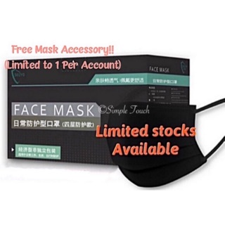Harui Mask Replacement Black Surgical Mask individually packed & sealed 10 pieces for $9.90