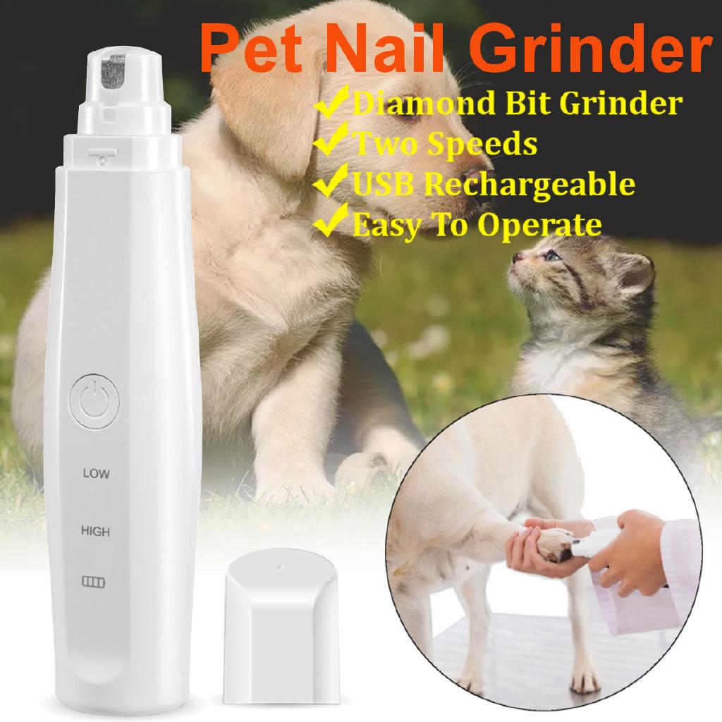 Electric Dog Cat Pet Claw Toe Nail Trimmer Care Grooming Grinder Clipper