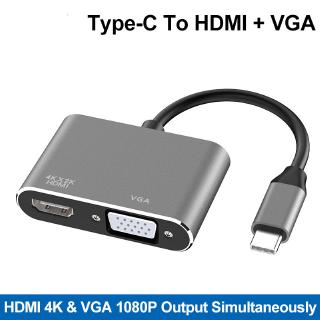 Type-C to HDMI VGA Converter Adapter 4K Type C USB-C HUB Video Converters Adaptor for Macbook (1)