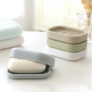NEW Japanese style simple double layer soap box square thick plastic drain soap box with lid handmade soap box