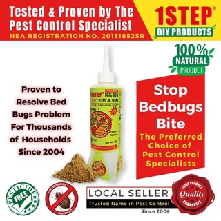 1STEP Natural Bed Bug Powder 50g/bottle - Highly Effective Bed Bug Killer - Chemical Free, Natural, Not Harmful to Human
