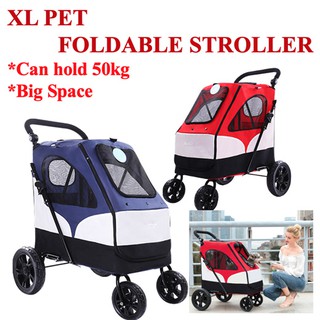 [SG SELLER] Pet XL Stroller Cat Dog Trolley Cat Dog Stroller Travel Kitten Puppy Foldable Carrier