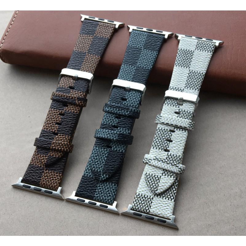 🔥🔥38/42MM Leather Apple Watch Strap Plaid Smart Watch iwatch Watch Strap