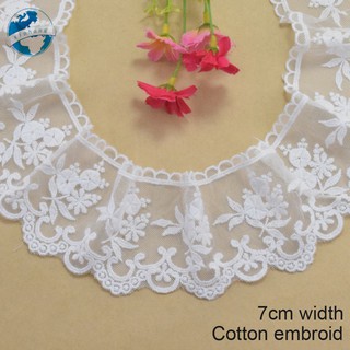 7cm wide cotton embroidery lace edges lace fabric guipure diy trims mini dress lace ribbon garment Accessories 2947