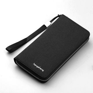 2020New Men's Canvas Long Wallet Clutch Multi-Functional Large Capacity Handphone-Friendly Driver's License Student Fashion