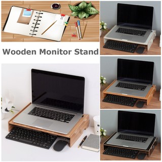 Desktop Wooden Stand Monitor Holder_WL Computer Riser LCD