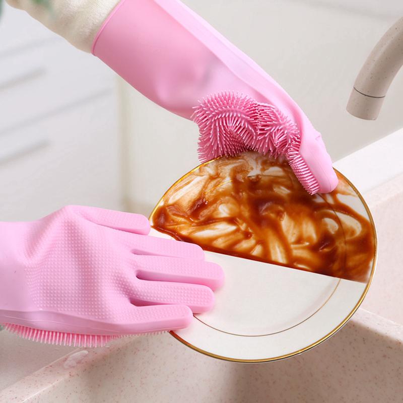 Magic Silicone Gloves Dishwashing Artifact Non-slip Gloves