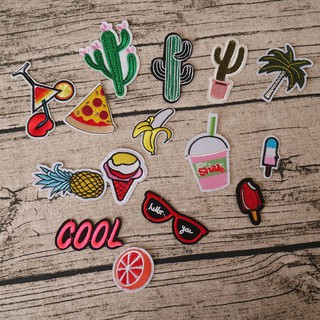 15PCs Summer Fabric Clothes Iron On Patches Embroidery Patch Clothing Mixed