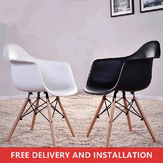 ★Eames chair★Dining Chair/Plastic Chair/Arm Chair/Coffee/Study 309B White/Black