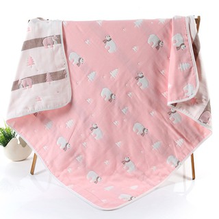 ◘▼(Ship immediately)🔥Ready stock 6 layers 80*80cm 100% organic cotton Newborn Baby Muslin Swaddle Soft Blanket Kain Bed