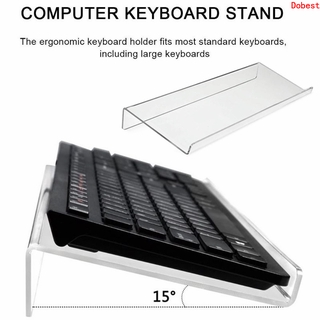 Acrylic Transparent Computer Keyboard Stand Holder for Easy Ergonomic Typing Office Desk Home School