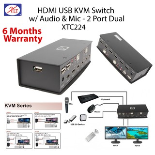【SG】6 Mths Warranty - (Newest Version) XLT 2 Port 4K HDMI Switch with Remote Premium 2 in 2 Out 4K2K HDMI 2.0 Switch Box