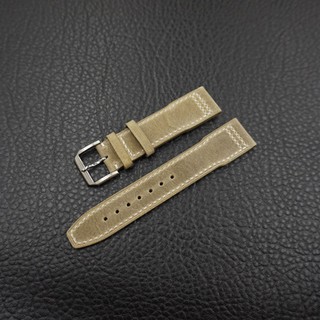 20mm 21mm 22MM Cyan Grey Crazy Horse Leather Pin Buckle Strap Retro-cut Men's Belt for IWC Series