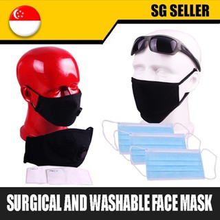 New Anti bacterial face Mask ear loop type stock in SG washable and reuseable/ 3 ply mask waterproof