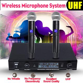 allinone♥ Professional Quiet Wireless Microphone System UHF Dual Handheld Mic Karaoke New