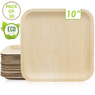 Disposable Palm Leaf Plates 30 Plates - Eco-Friendly & Biodegradable