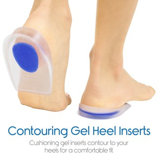1Pair Heel Cups Plantar Fasciitis Inserts Silicone Gel Heel Cup Pads Pain Relieve