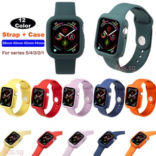 Apple Watch Band+soft case 38mm 40mm 42mm 44mm silicone set for iWatch series 6/SE/5/4/3/2/1