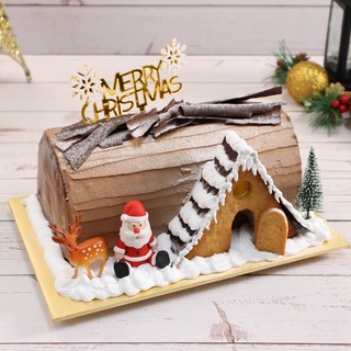 [ECREATIVECAKE] Christmas Log Cake - Choco Hazelnut Biscoff Cottage
