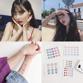 Internet Celebrity Same Color Hand Painted Harajuku Cool Long Lasting Waterproof Tattoo Stickers Simple Stickers Couple Cartoon Stickers Fashion