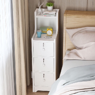 Bedside table ultra-narrow 20/25/30cm storage cabinet simple modern small mini bedroom with lock three drawer bedside cabinet