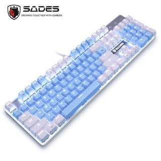 SADES BaleFire V2 Blue White Mechanical Blue Switches Gaming Keyboard